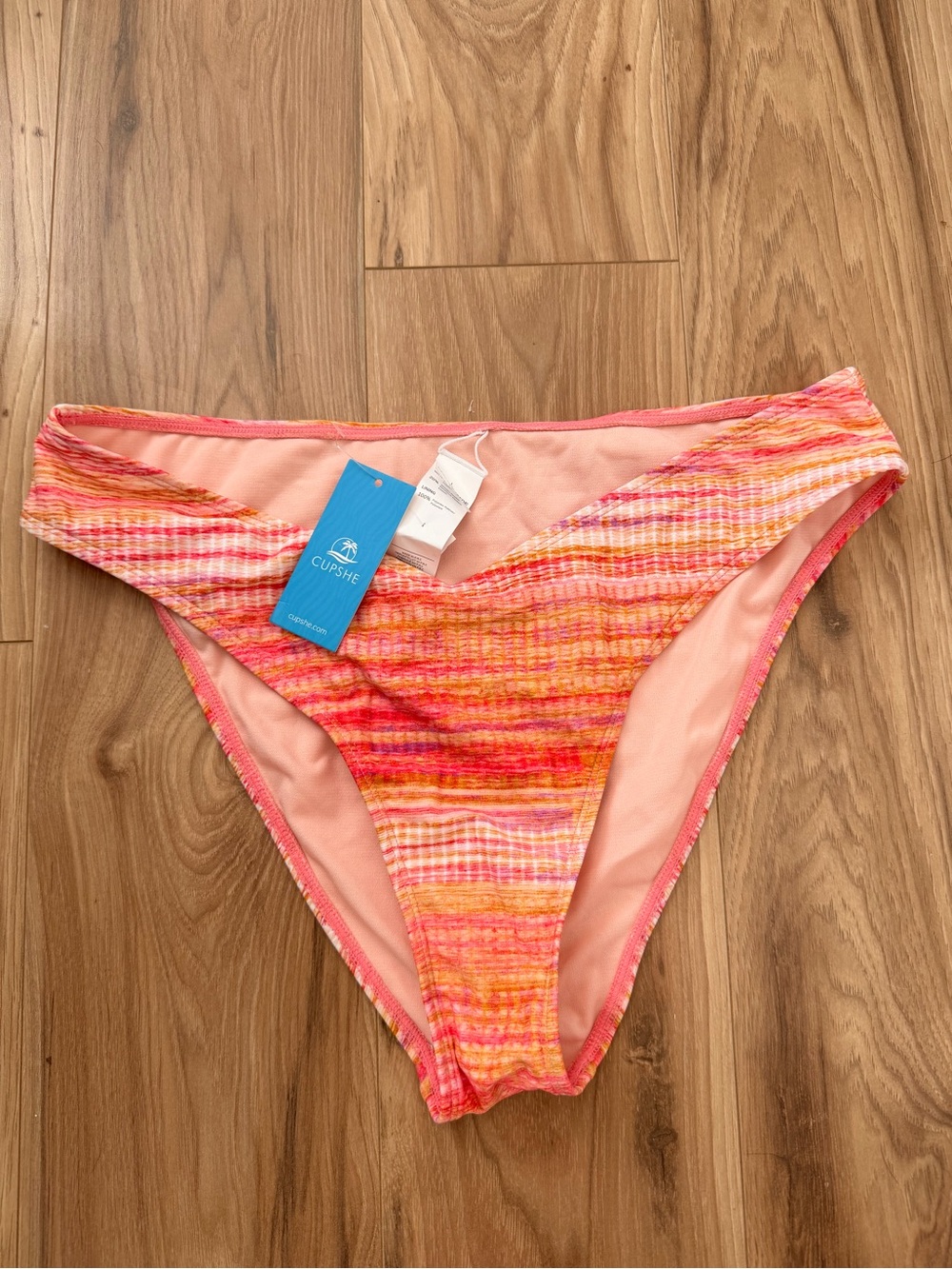 Cupshe Pink and Orange Striped Bikini Bottom